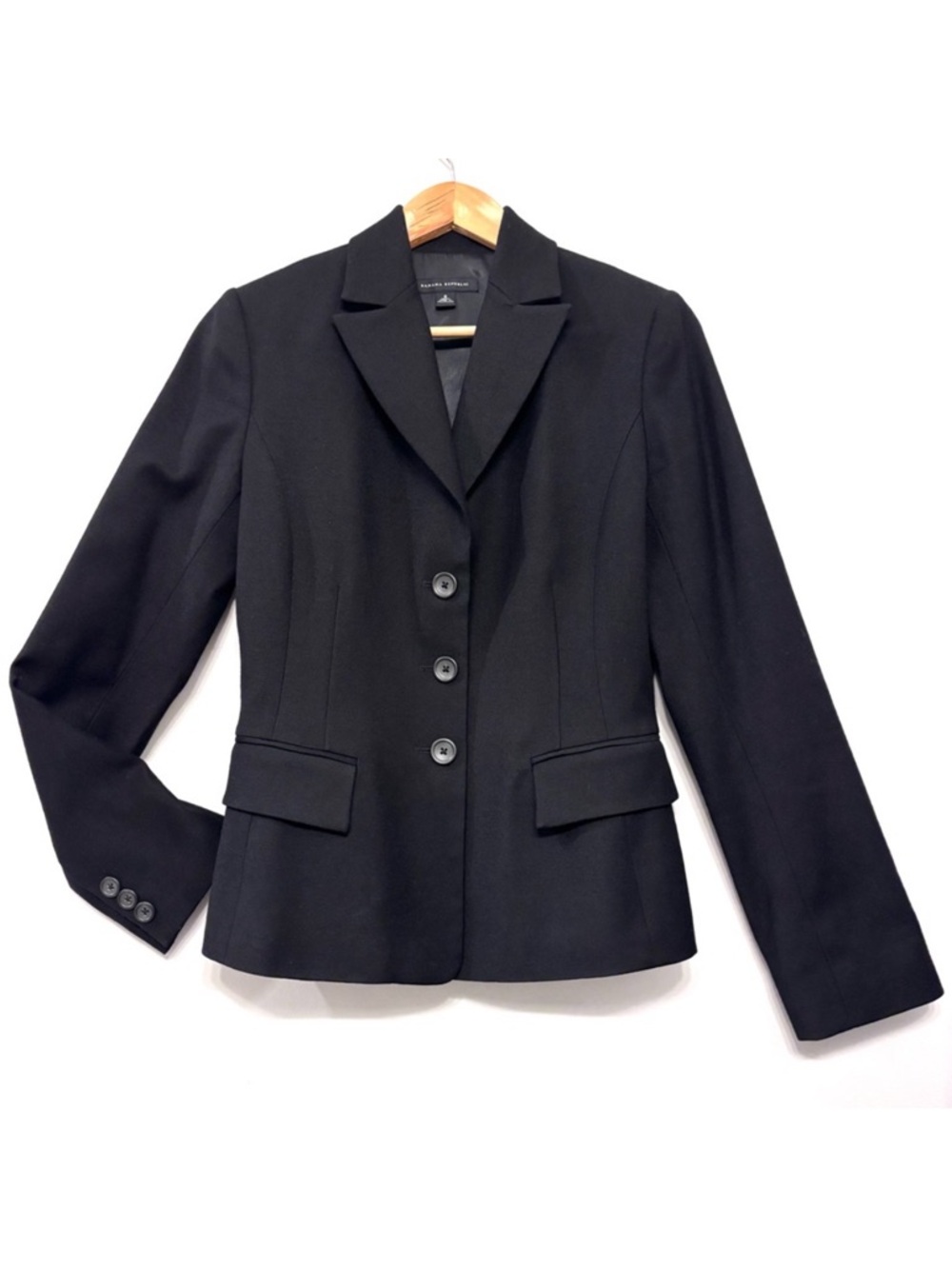 Banana Republic Black Wool Blazer Women’s 6 Classic Minimalist Jacket LIKE NEW